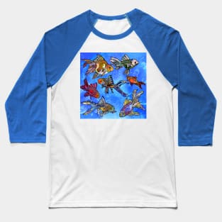 Wild Fancy Fish Baseball T-Shirt